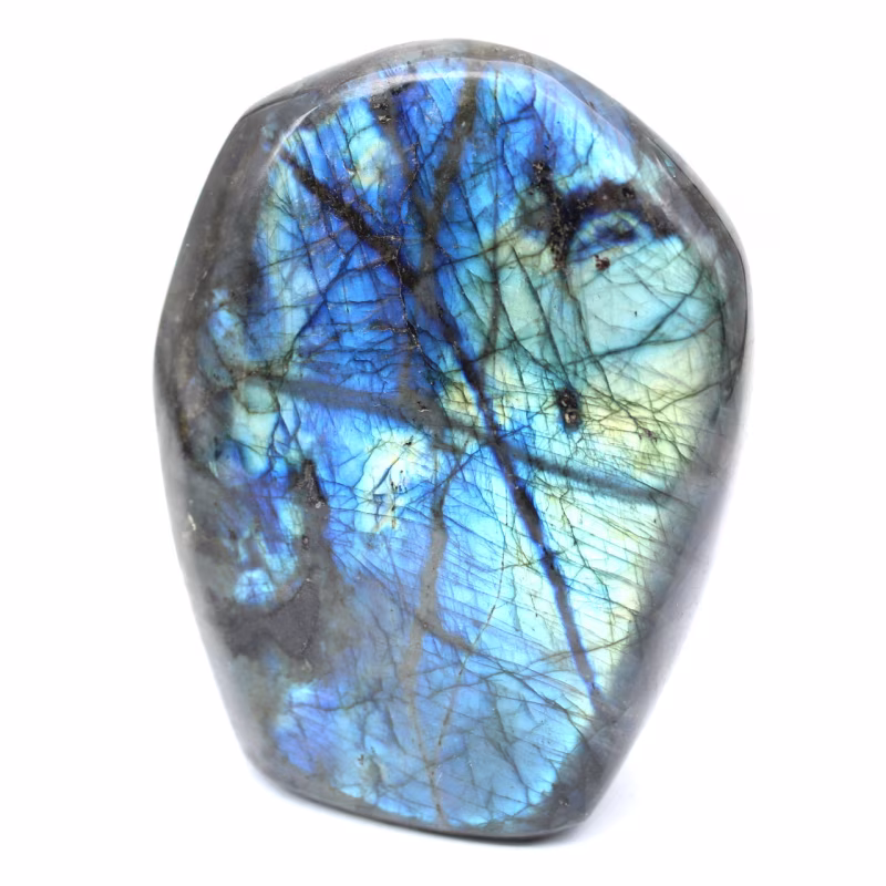 Labradorite : Découvrez les secrets de cette pierre aux reflets mystérieux labradorite bloc 025