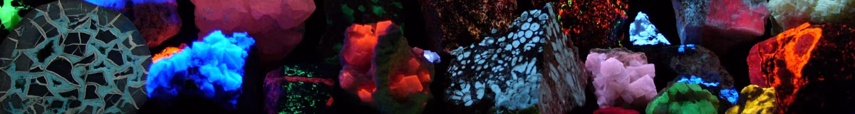 Les minéraux fluorescents : quand les pierres brillent dans le noir Fluorescent minerals hg