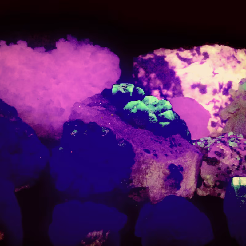 Les minéraux fluorescents : quand les pierres brillent dans le noir Different fluorescent minerals