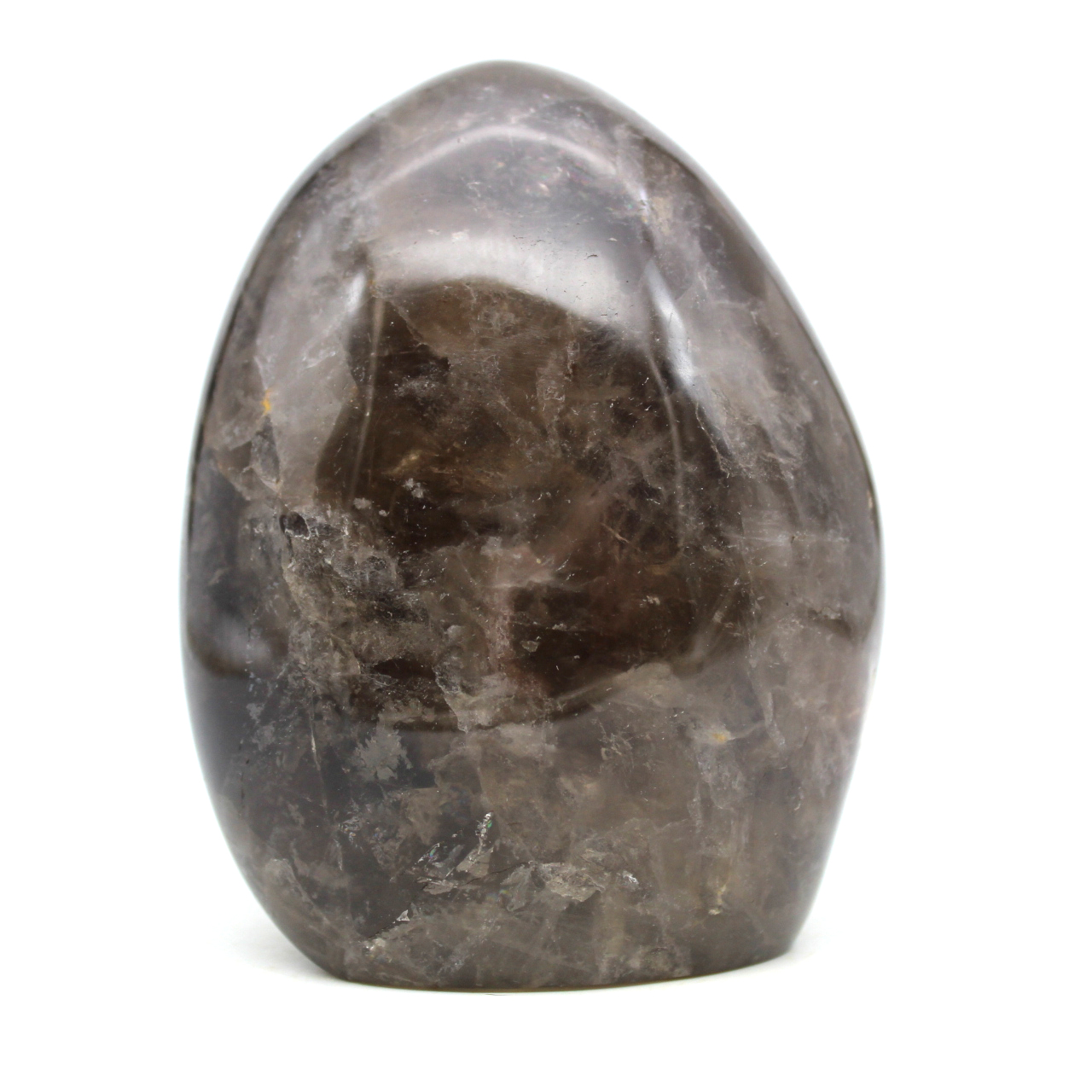 Pierre de quartz fumé polie
