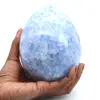 Oeuf minéral en calcite bleue - 0