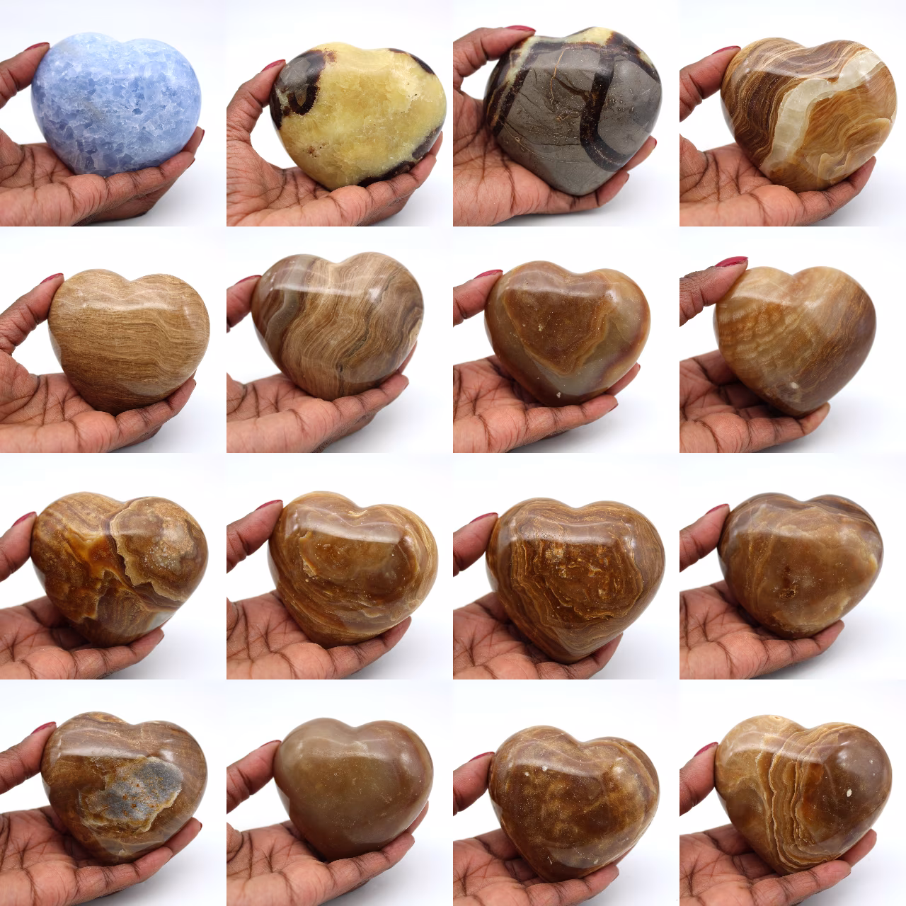 Coeur en calcite bleue
