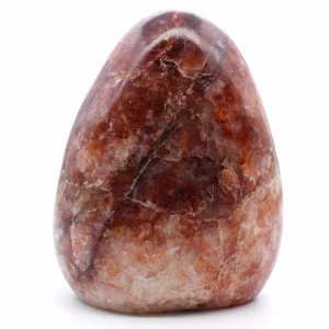 Pierre de quartz rouge polie