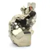 Grands cubes de pyrite avec cristaux de quartz - 3