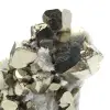 Grands cubes de pyrite avec cristaux de quartz - 6