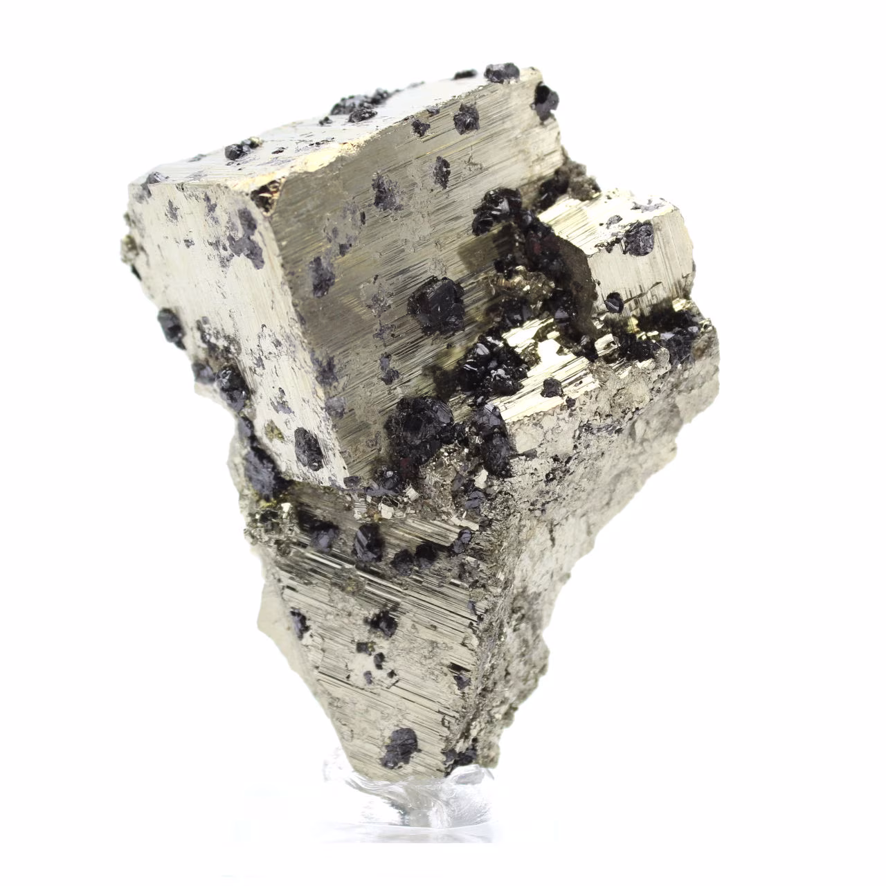 Pyrite avec sphalérite sur socle