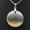 Pendentif rond jaspe imprimé - 2