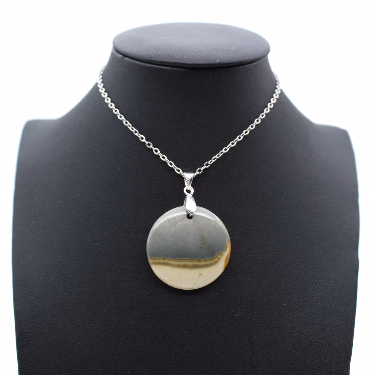Pendentif rond jaspe imprimé