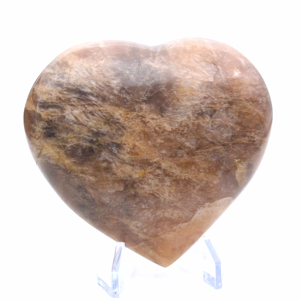 Coeur en pierre de lune noire