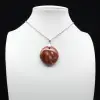 Pendentif rond jaspe rouge - 0