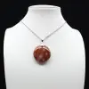 Pendentif rond jaspe rouge - 1