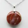 Pendentif rond jaspe rouge - 2