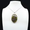 Pendentif Oval en opale verte - 0