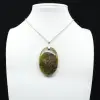 Pendentif Oval en opale verte - 1