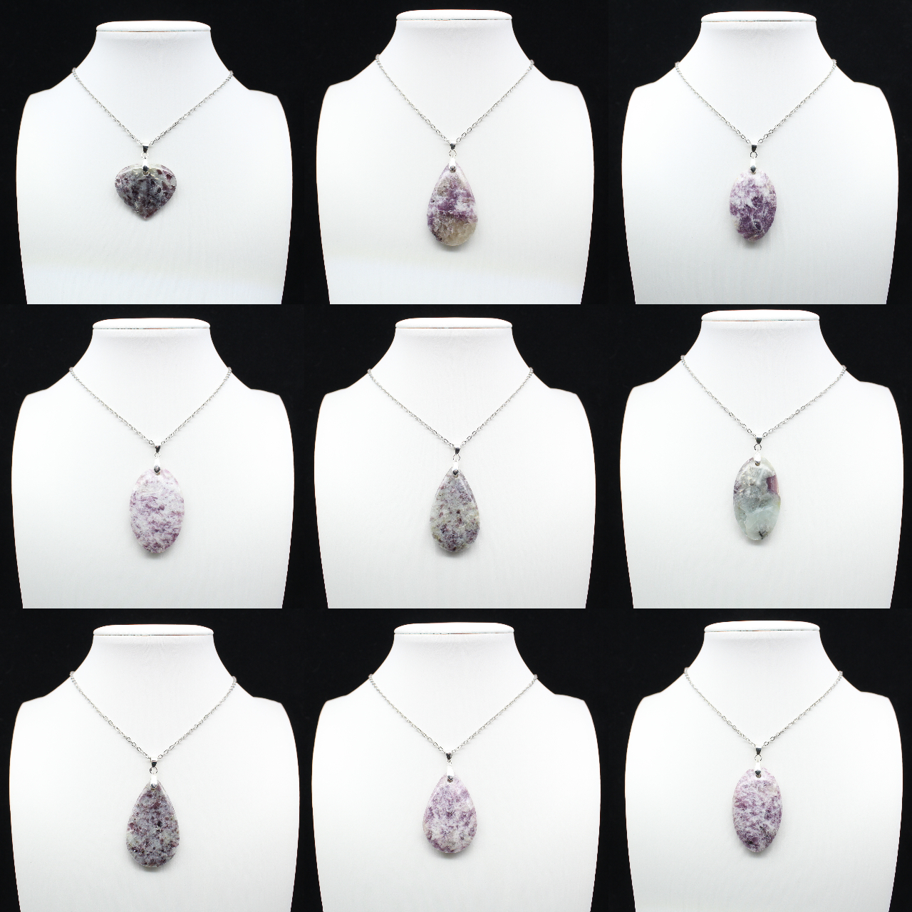 Pendentif Goutte en Lépidolite
