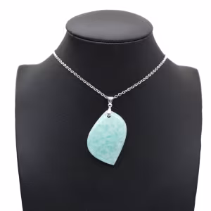 Pendentif amazonite en forme de flamme