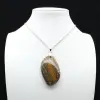 Pendentif flamme en jaspe orbiculaire - 1