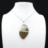 Pendentif flamme en jaspe orbiculaire - 1