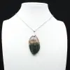 Pendentif flamme en jaspe orbiculaire - 0