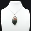 Pendentif flamme en jaspe orbiculaire - 1