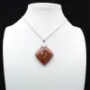 Pendentif losange en jaspe orbiculaire - 1