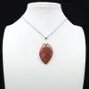 Pendentif flamme en jaspe orbiculaire - 1