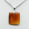 Pendentif carré en cornaline - 1