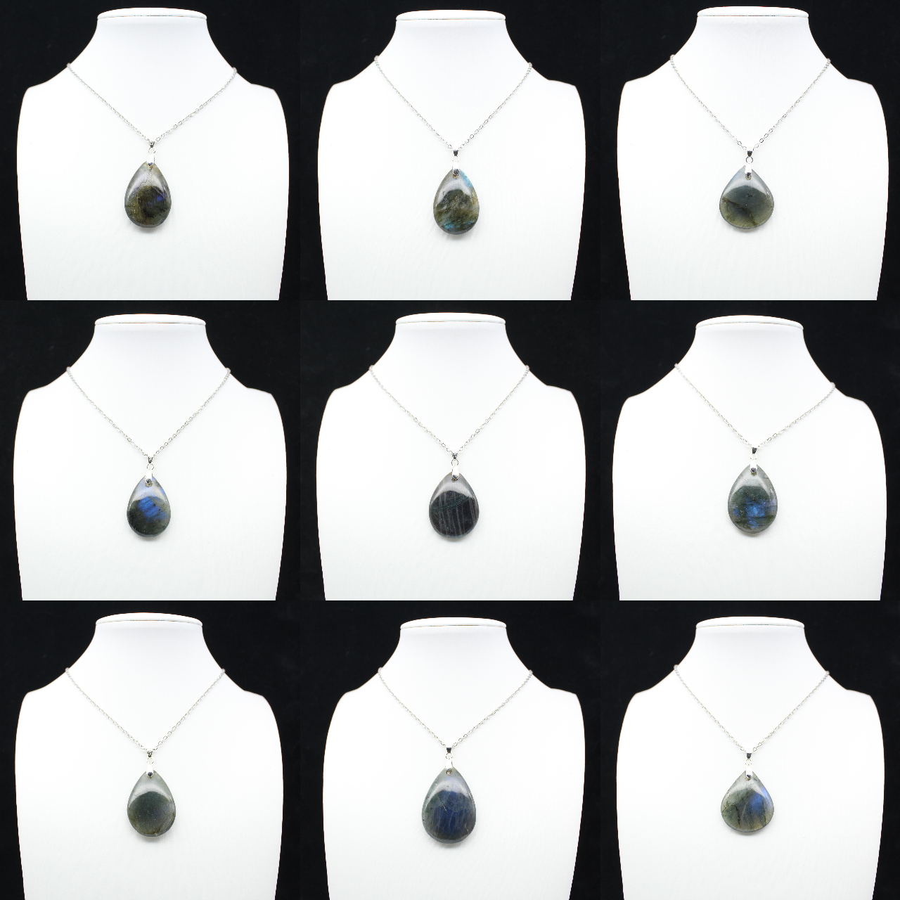 Pendentif goutte en labradorite