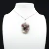 Pendentif ovale à inclusion de Tourmaline rose - 0