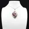 Pendentif feuille à inclusion de Tourmaline rose - 1