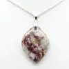 Pendentif feuille à inclusion de Tourmaline rose - 2