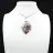 Pendentif feuille à inclusion de Tourmaline rose