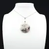 Pendentif goutte à inclusion de Tourmaline rose - 0