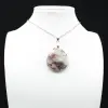 Pendentif goutte à inclusion de Tourmaline rose - 1