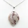 Pendentif feuille à inclusion de Tourmaline rose - 2