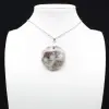 Pendentif rond à inclusion de Tourmaline rose - 0