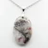 Pendentif ovale à inclusion de Tourmaline rose - 2