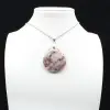 Pendentif goutte à inclusion de Tourmaline rose - 0