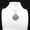 Pendentif goutte à inclusion de Tourmaline rose - 1