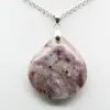 Pendentif goutte à inclusion de Tourmaline rose - 2