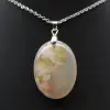 Pendentif ovale en agate fleur - 2