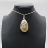Pendentif ovale en agate fleur - 3