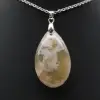Pendentif goutte en agate fleur - 1