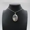 Pendentif ovale en agate fleur - 4