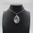 Pendentif ovale en agate fleur