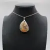 Pendentif ovale en agate fleur - 5