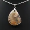 Pendentif goutte en agate fleur - 1
