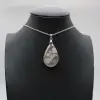Pendentif ovale en agate fleur - 6