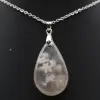 Pendentif goutte en agate fleur - 2