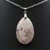 Pendentif ovale en agate fleur - 2